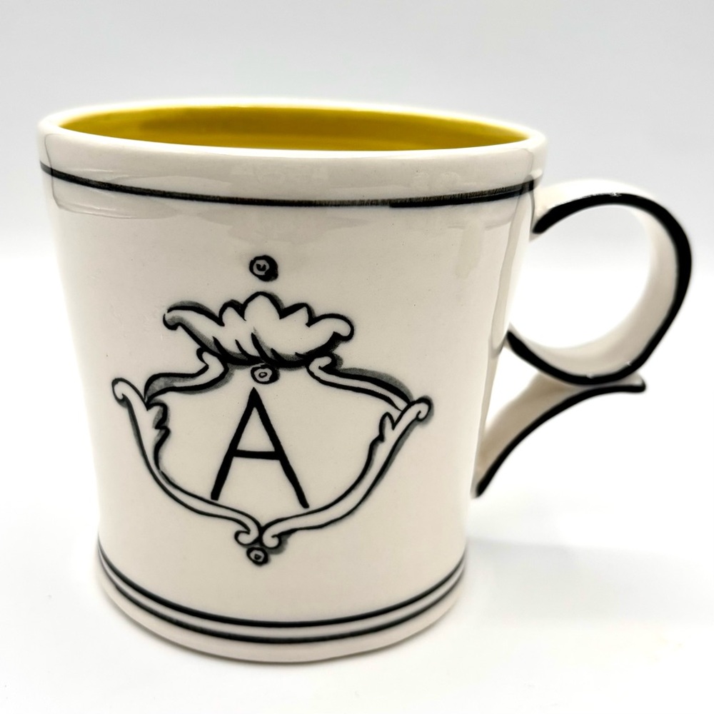 Anthropologie Molly Hatch Monogram / Initial ‘A’ Coffee Mug